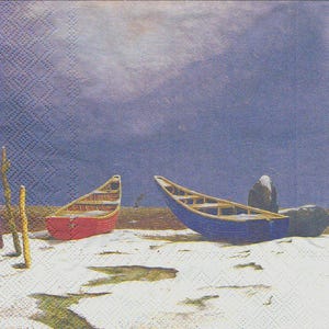 10 Napkins 2 Motifs, BOATS ON The SAND, Paper Napkins For Decoupage, The Sea, Paper Serviettes, Blue Beige, Decoupage Napkins, Tissue Paper