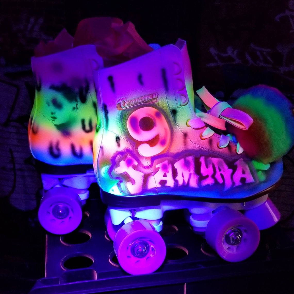 NEW Customized Airbrushed Skates allow 34 Weeks Black Etsy