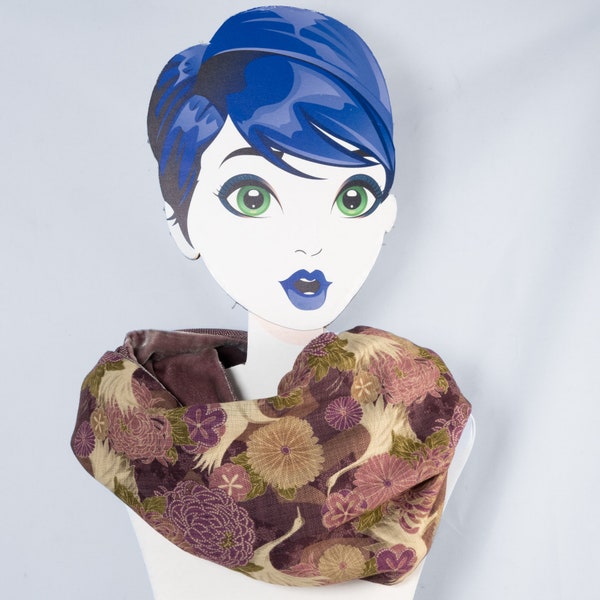 Snood Femme Velours de soie Kiku Mauve