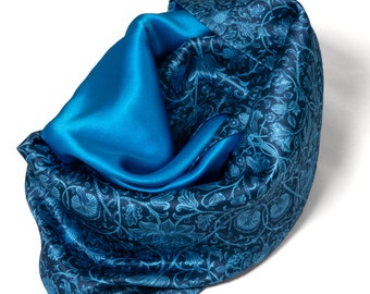 Snood  Bleu Gris 100% soie Liberty of London