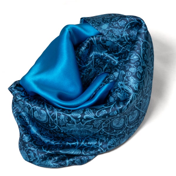 Snood  Bleu Gris 100% soie Liberty of London