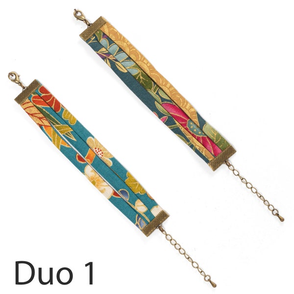 Duo bracelets tissus japonais