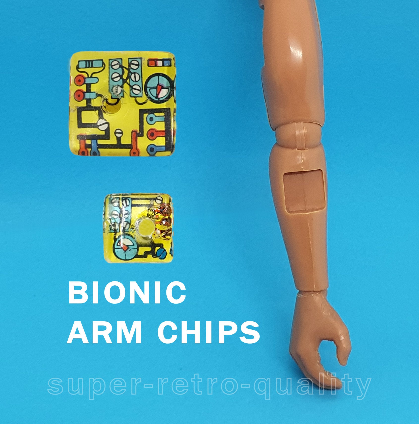 Six Million Dollar Man bionic arm chips SMALL OR LARGE