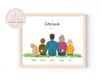 Custom Family Print | Personalized Family Portrait | Gift Ideas | Custom Family Gift Ideas | Home Decor | Digital Download