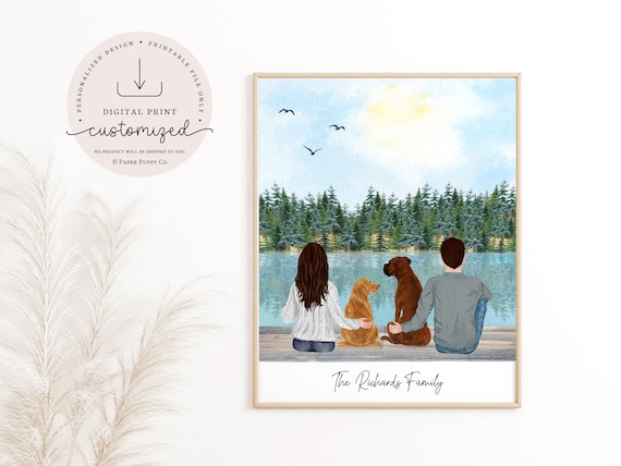 Personalized Couple Dog Print, Dog Mom and Dad Print, Dog Family Print, Pet Print, Dog Fur Family, Dog Gifts, Printable File or Poster