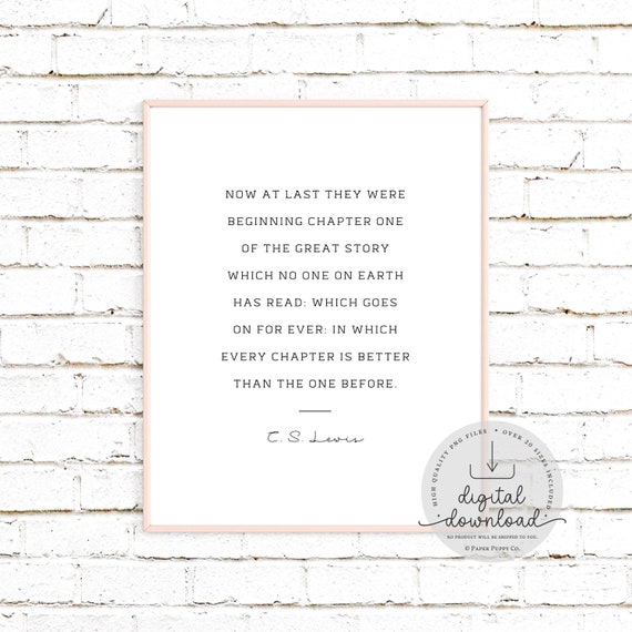 C.S. Lewis Quote Wall Art | Now At Last They Were Love Quote Sign | Inspirational Quote | Romantic Quote | Family Wall Print | Digital