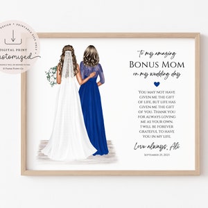 Step Mother of the Bride Gift | Step Mom of Bride Poem Print | Bonus Mom Wedding Print | Wedding Gift | Gift for Step Mom | Wedding Keepsake