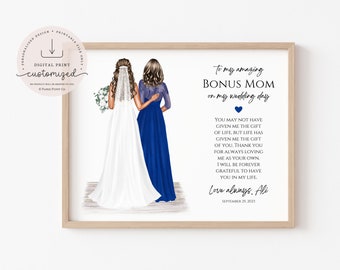 Step Mother of the Bride Gift | Step Mom of Bride Poem Print | Bonus Mom Wedding Print | Wedding Gift | Gift for Step Mom | Wedding Keepsake