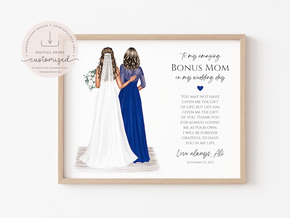 Step Mother of the Bride Gift | Step Mom of Bride Poem Print | Bonus Mom Wedding Print | Wedding Gift | Gift for Step Mom | Wedding Keepsake