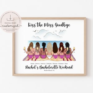 Bachelorette Party Gifts For Bride | Beach Bachelorette | Bridesmaid Print | Bridal Party Gifts | Bride Tribe Print | Custom Bridesmaid Gift