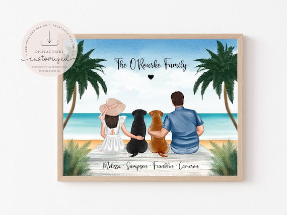 Personalized Couple Dog Print, Dog Mom and Dad Print, Dog Family Print, Pet Print, Dog Fur Family, Dog Gifts, Printable File or Poster
