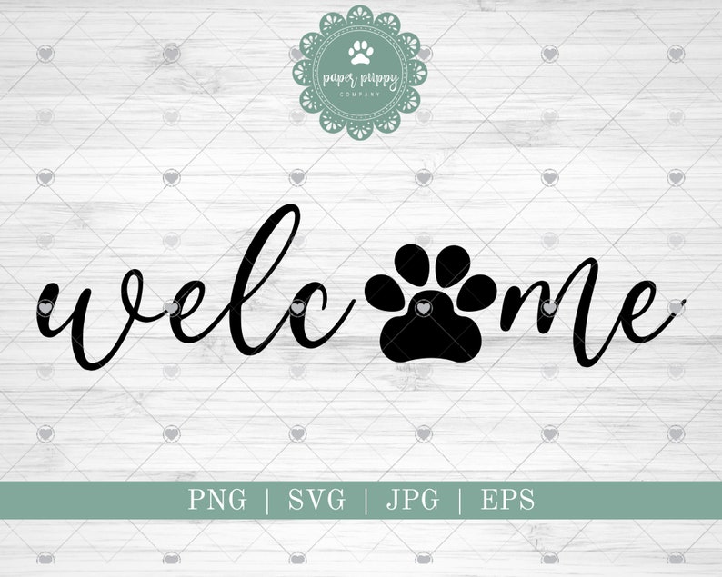 Download Welcome Paw Print svg png eps jpg Svg Files for | Etsy