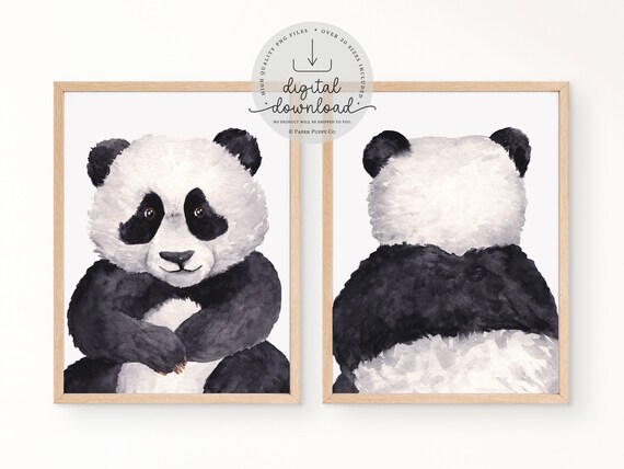 Panda Nursery Prints | Nursery Animals Art | Baby Name Print | So Little So Loved Print | Panda Nursery Wall Art | Baby Decor | Set of 2