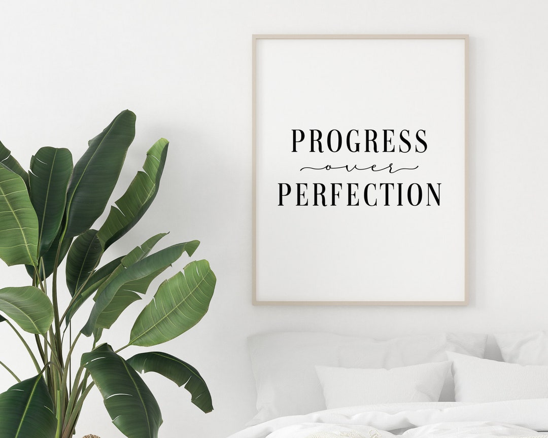 Progress Over Perfection Print | Inspirational Quote | Printable Wall ...