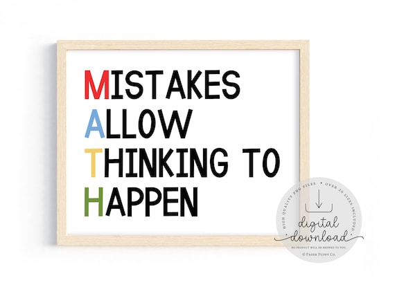 MATH Classroom Poster | Digital Download | Math Classroom Decor | Printable | Teacher Class Decor | Math Classroom | Growth Mindset Print |