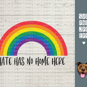 Hate Has No Home Here | svg | png | eps | jpg | Svg File for Cricut | Clipart | Gay Pride | I’m An Ally | Cricut Cut File | Digital Download