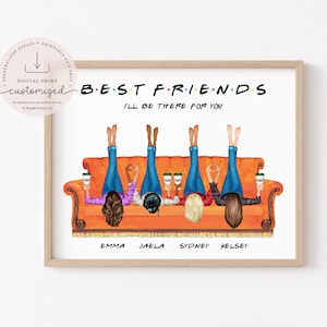 Personalized Best Friends Print | Custom Best Friends Portrait | Besties Personalized Gift | Birthday Gift Ideas | Gifts for Her | Digital