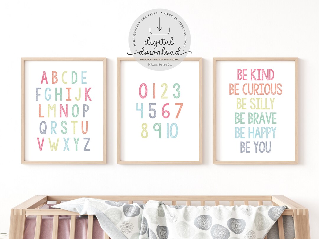 Set of 3 Kids Prints | Kids Room Wall Art | Play Room Decor | Nursery ...