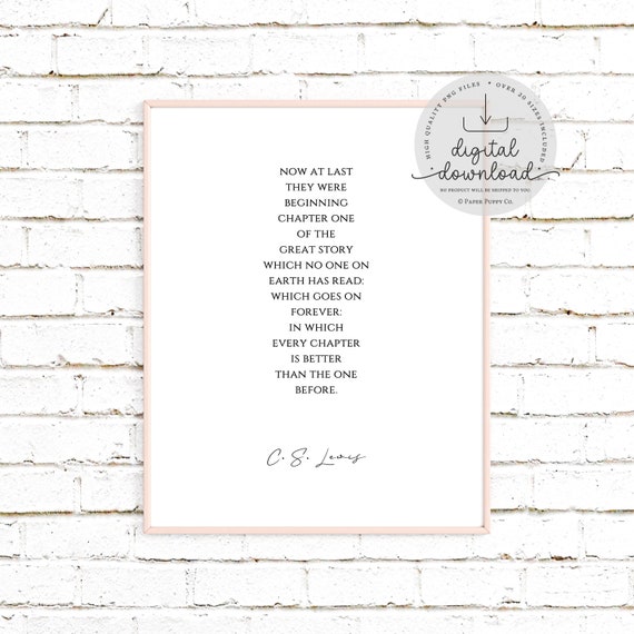 C.S. Lewis Quote Wall Art | Now At Last They Were Love Quote Sign | Inspirational Quote | Romantic Quote | Family Wall Print | Digital