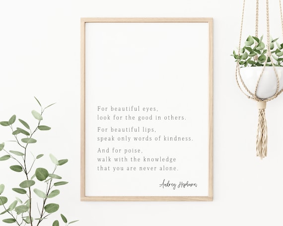 Audrey Hepburn Quote Print | Inspirational Saying | Printable Wall Art | Girls Room Print | Inspirational Print | Digital Download