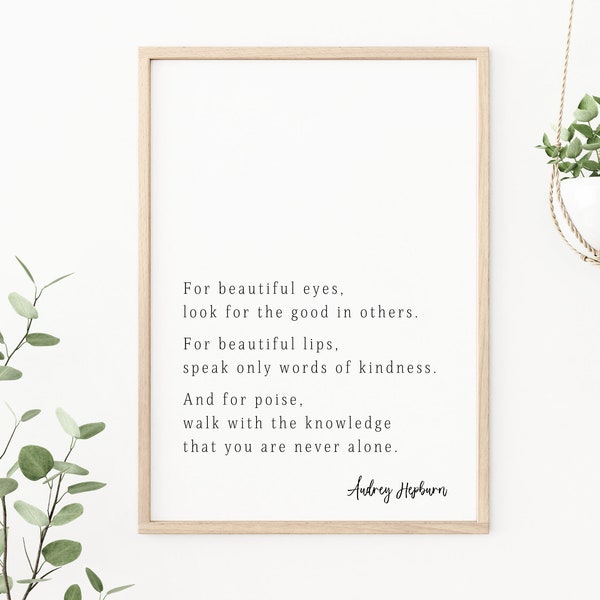 Audrey Hepburn Quote Print | Inspirational Saying | Printable Wall Art | Girls Room Print | Inspirational Print | Digital Download