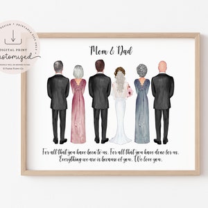 Parents of the Bride and Groom Print, Father of the Bride Gift, Wedding Gift for Parents, Military Wedding Gift Idea, Wedding Family Gifts