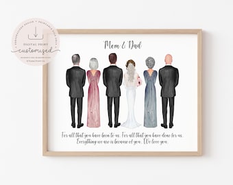 Parents of the Bride and Groom Print, Father of the Bride Gift, Wedding Gift for Parents, Military Wedding Gift Idea, Wedding Family Gifts