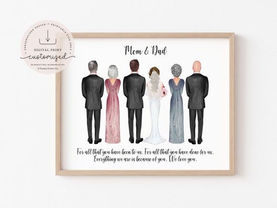 Parents of the Bride and Groom Print, Father of the Bride Gift, Wedding Gift for Parents, Military Wedding Gift Idea, Wedding Family Gifts
