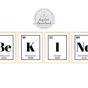 Be Kind Periodic Table Classroom Posters, Science Decor, Puns, Table of Elements, Printable Classroom Decor, High School, Science Lab