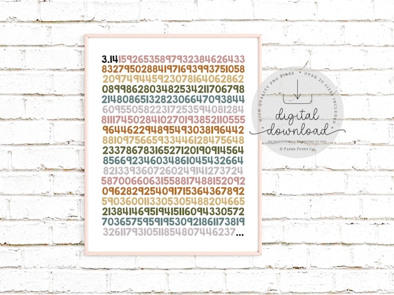 Pi Digits Math Classroom Print, Printable Fun Math Poster, Fun Math Classroom Decor for High School and Middle School Teachers, Mathematics