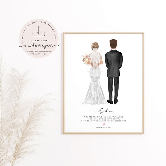 Father of the Bride Gift, Wedding Print, Wedding Day Gift, Dad and Daughter Print, Parent Wedding Gift, Gift for Dad, Gift for Him