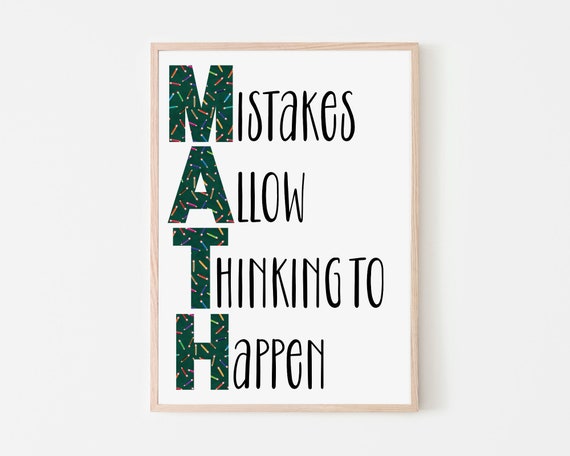 MATH Classroom Poster | Digital Download | Math Classroom Decor | Printable | Teacher Class Decor | Math Classroom | Growth Mindset Print |