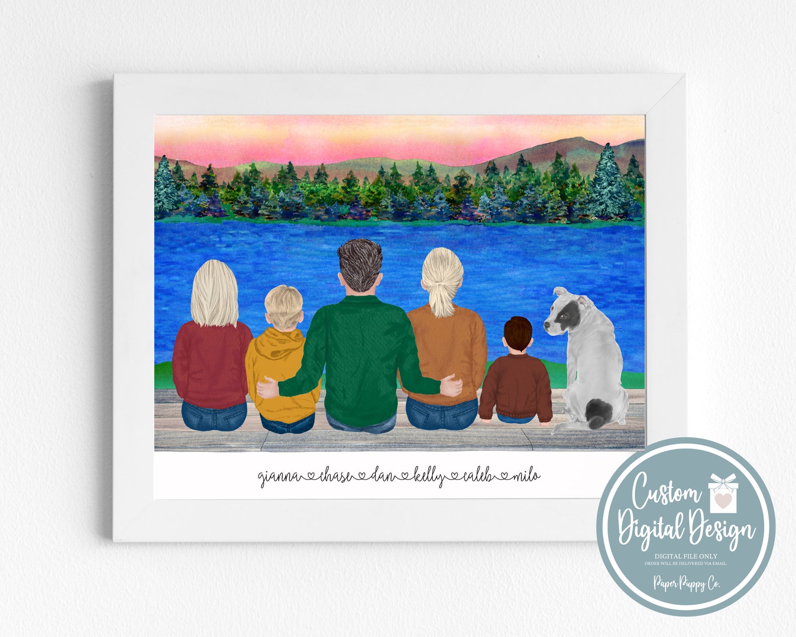 Custom Family Print Personalized Family Portrait Gift Etsy