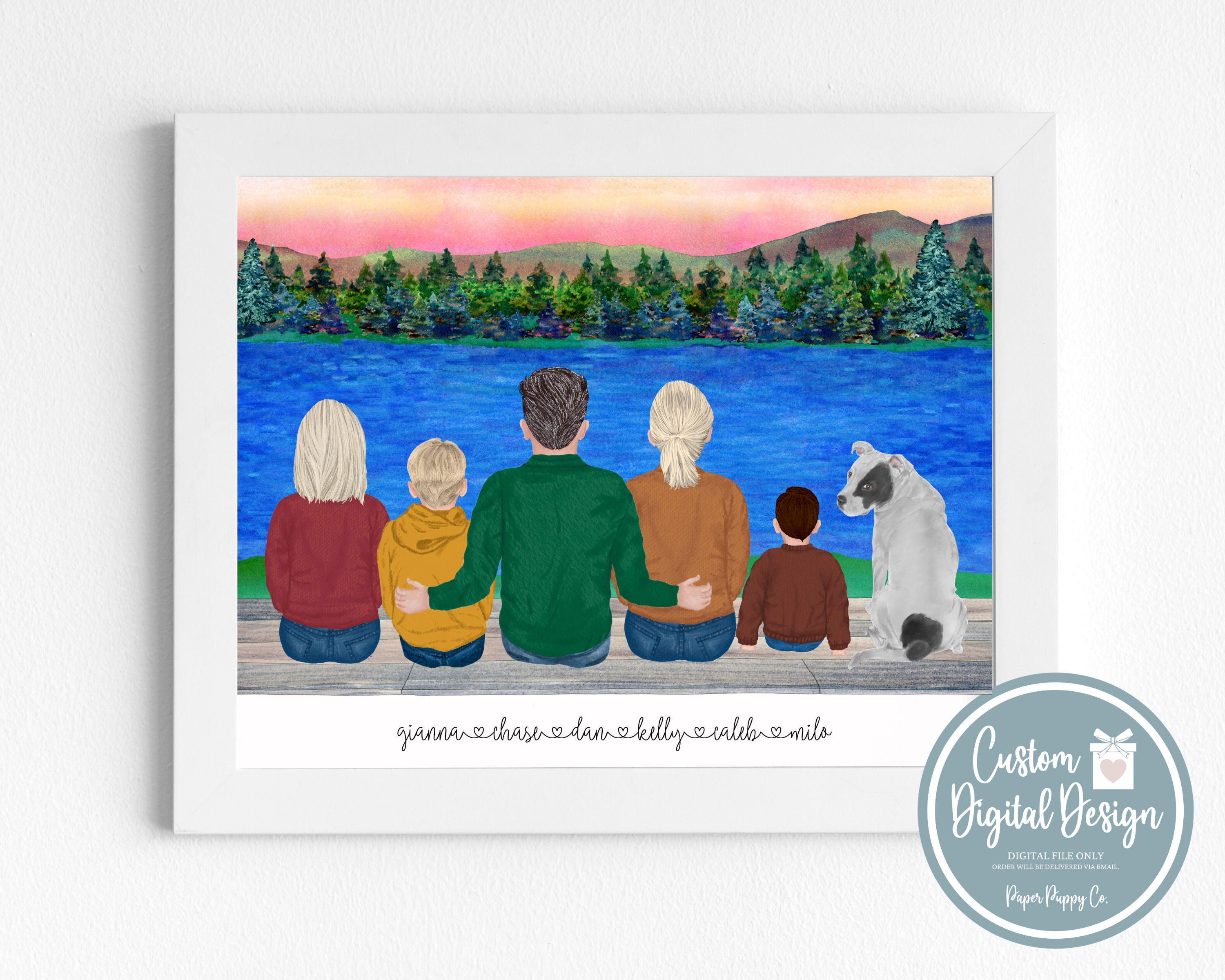 Custom Family Print Personalized Family Portrait Gift | Etsy
