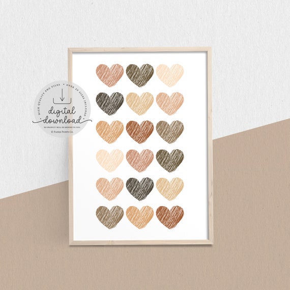 Equality Inclusion Hearts Print | Diversity Wall Art | Equality Hands Poster | All Are Welcome Here | We Are All Equal | Digital Download