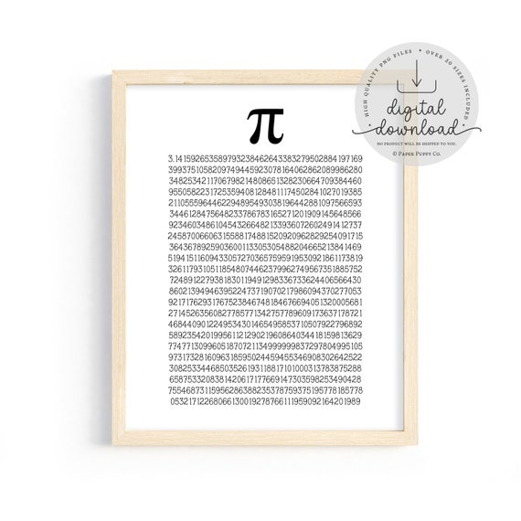 First 1000 Digits of Pi Printable Fun Math Poster, Fun Math Classroom Decor for High School and Middle School Teachers