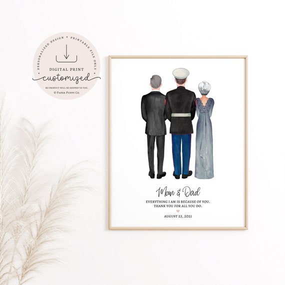 PRINTABLE | Custom Mom, Dad And Groom Art | Parents Gift | Wedding Gift | Custom Wedding Prints | Personalized Print | Digital Download