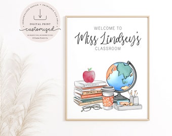 Custom Teacher Classroom Sign | Custom Printable | Personalized Classroom Print | Teacher Gift | Teacher Appreciation | Classroom Decor