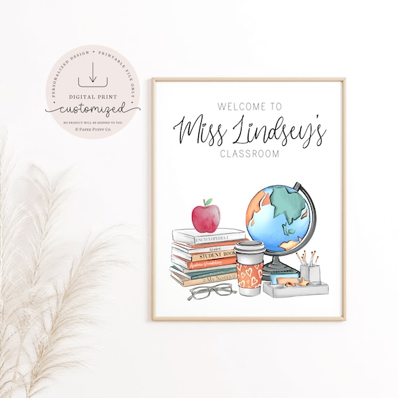 Custom Teacher Classroom Sign | Custom Printable | Personalized Classroom Print | Teacher Gift | Teacher Appreciation | Classroom Decor