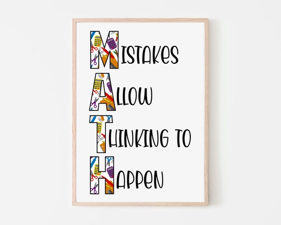 MATH Classroom Poster | Digital Download | Math Classroom Decor | Printable | Teacher Class Decor | Math Classroom | Growth Mindset Print |