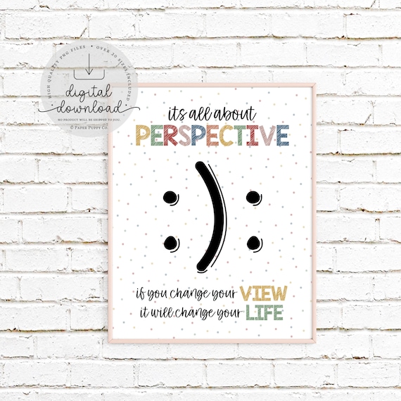 All About Perspective Poster, Guidance Counselor, Teacher, Classroom Decor, High School Classroom Poster, Psychologist, Therapist, Wall Art