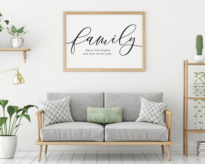 Family Print Wall Art | Digital Download | Where Life Beings and Love ...