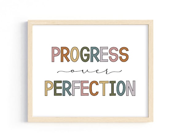 Progress Over Perfection | Classroom Decor, Boho, Motivational Wall Art, Digital Print, Be Kind, Playroom Decor, Child Art, Teacher Gift
