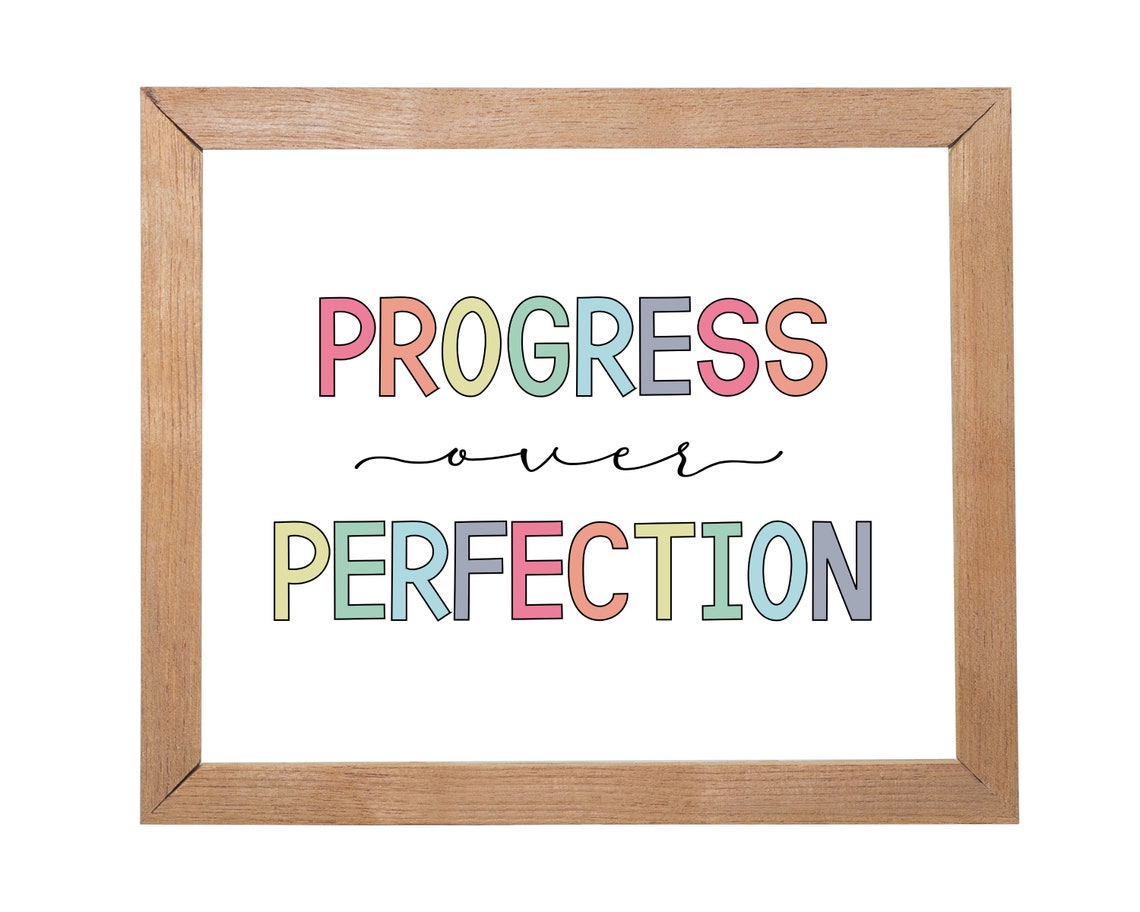 Progress Over Perfection | Classroom Decor, Motivational Wall Art ...