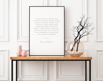 Audrey Hepburn Quote Print | Inspirational Saying | Printable Wall Art | Girls Room Print | Inspirational Print | Digital Download