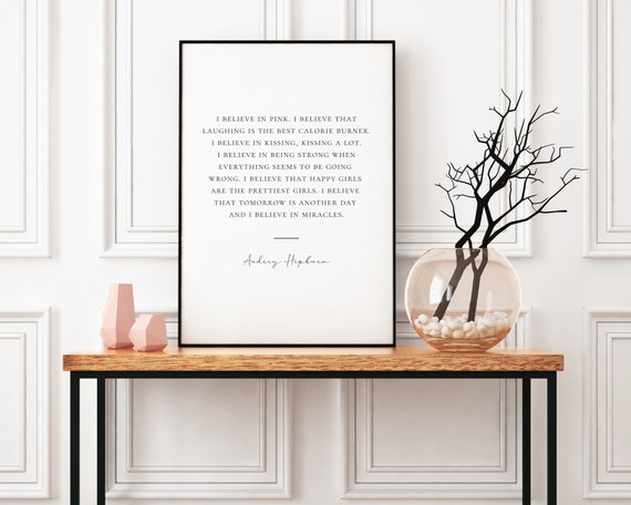 Audrey Hepburn Quote Print | Inspirational Saying | Printable Wall Art | Girls Room Print | Inspirational Print | Digital Download