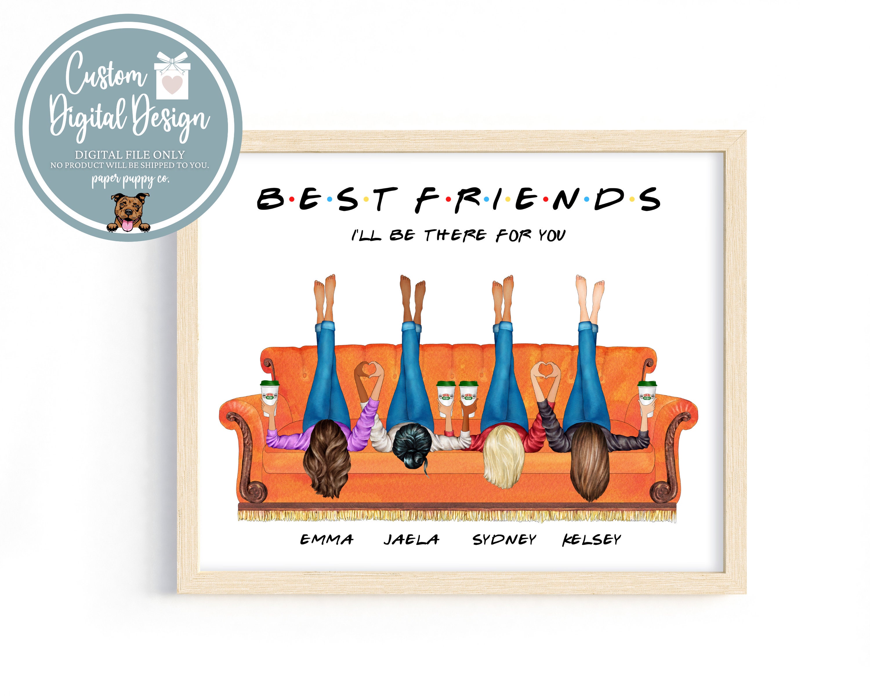 Personalized Best Friends Print Custom Best Friends Portrait