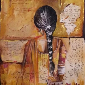 South Asian Woman IX --- Handmade Oil Painting