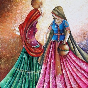 Swirling Colors: South Asia IV --- Handmade Oil Painting