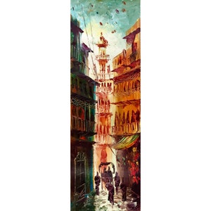 The Old City -- Handmade Oil Painting -- Pakistani/Indian Art